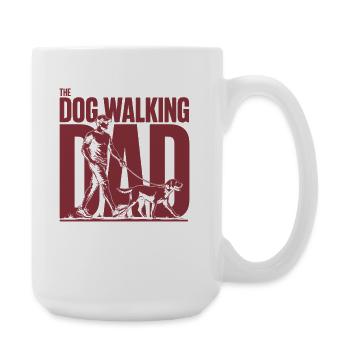 Dog Walking Dad Hunde Papa Shirt - Large Mug 440 ml - white - Right