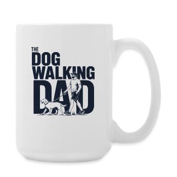 Dog Walking Dad Hunde Papa Shirt - Large Mug 440 ml - white - Right