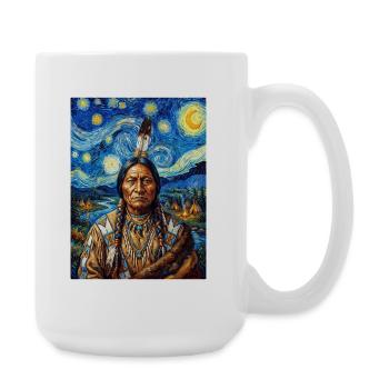 N Navajo Starry Night Portrait - Large Mug 440 ml - white - Right