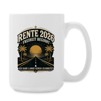 Rente 2026 Roadtrip in die Freiheit - Große Tasse 440 ml - Weiß - Rechts