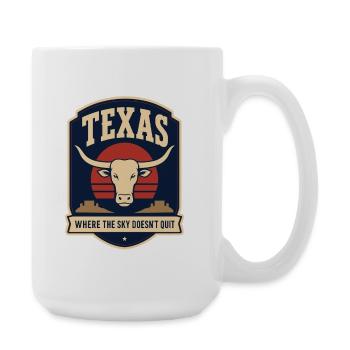 Texas Longhorn Sunset Abzeichen - Große Tasse 440 ml - Weiß - Rechts