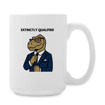 Dino im Anzug - Große Tasse 440 ml - Weiß - Rechts