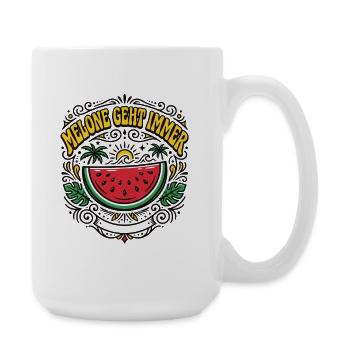 Melone Geht Immer – Wassermelone Sommer - Große Tasse 440 ml - Weiß - Rechts