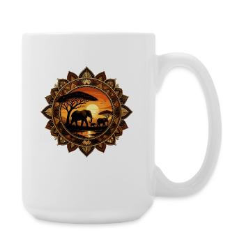Elephant Sunset Mandala - Large Mug 440 ml - white - Right