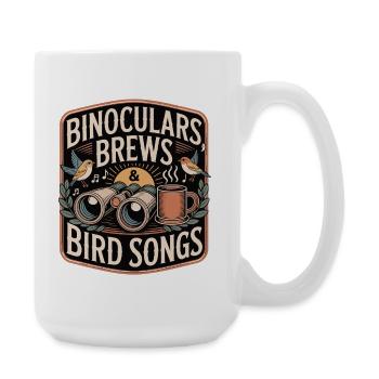 Coutumes binoculaires & chants d’oiseaux - Grande tasse 440 ml - blanc - Droite