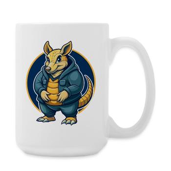 Armadillo Kawaii Mascotte Cartoon Clipart Logo Badge - Grande tasse 440 ml - blanc - Droite