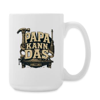 Papa kann das Heimwerker Werkzeug Vatertag Mann - Große Tasse 440 ml - Weiß - Rechts