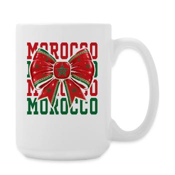 Morocco Flag Bow | Moroccan Coquette Style - Large Mug 440 ml - white - Right
