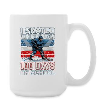 Eishockey I Skated Through 100 Days Of School - Large Mug 440 ml - white - Right