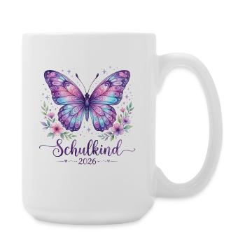 Schmetterling Schulbeginn 2026 - Große Tasse 440 ml - Weiß - Rechts