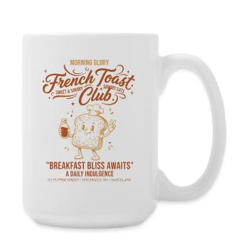 Frühstücksglück wartet auf einen lustigen Brunch - Große Tasse 440 ml - Weiß - Rechts