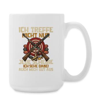 Gewehre über Zielscheibe - Große Tasse 440 ml - Weiß - Rechts