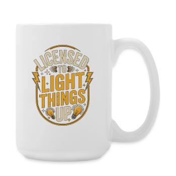 Master Electrician Licensed To Electrical Services - Large Mug 440 ml - white - Right