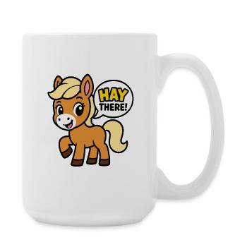 Poney dit foin Là - Grande tasse 440 ml - blanc - Droite