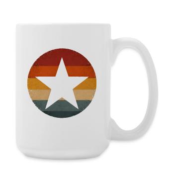 Retro Sunset Star Vintage Sun Star Silhouette - Large Mug 440 ml - white - Right