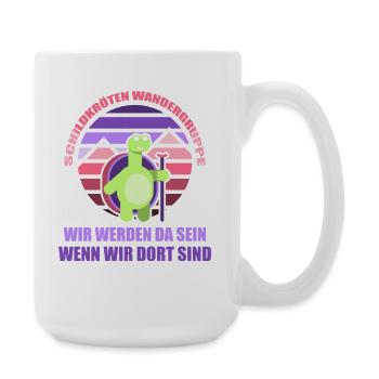 Schildkörten Wandergruppe Wander Bergsteiger - Große Tasse 440 ml - Weiß - Rechts