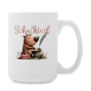 Schulkind Einschulung kleiner Bär - Große Tasse 440 ml - Weiß - Rechts