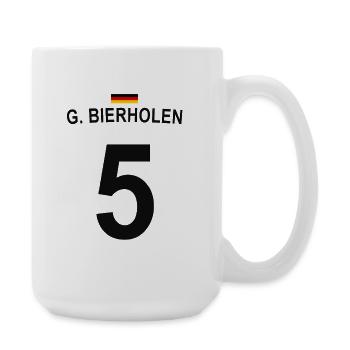 G Bierholen Lustiges Fußball Fan Shirt - Große Tasse 440 ml - Weiß - Rechts