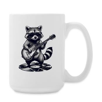 A Funny Raccoon with Guitar on Music LP - Large Mug 440 ml - white - Right