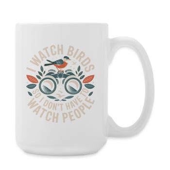 Bird Joy Humor Quote T Shirt - Large Mug 440 ml - white - Right