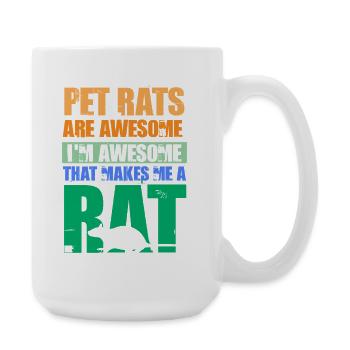 Rat, rat de maison, propriétaire de rats, amoureux des rats - Grande tasse 440 ml - blanc - Droite