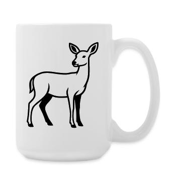 Deer Silhouette Hunter Hunting Club Forester Forest - Large Mug 440 ml - white - Right