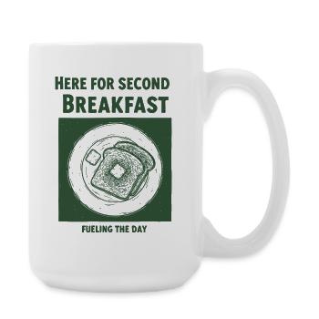 Breakfast Here For Second Breakfast Fueling - Large Mug 440 ml - white - Right