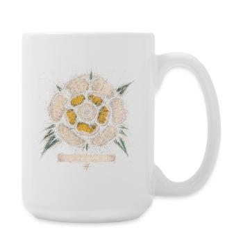 Le design de l’emblème vintage de la rose blanche du Yorkshire - Grande tasse 440 ml - blanc - Droite