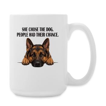 Maman berger allemand, elle a choisi le chien - Grande tasse 440 ml - blanc - Droite