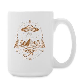Egyptian UFO Pyramids - Large Mug 440 ml - white - Right