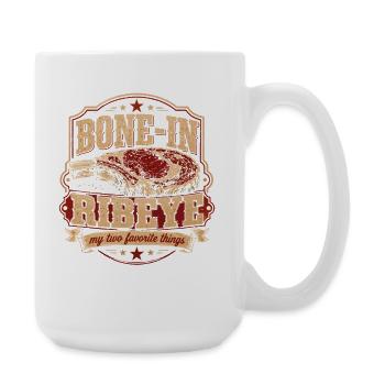 Barbecue-Fleisch-Humor-Prime-Rib-Geschenk - Große Tasse 440 ml - Weiß - Rechts