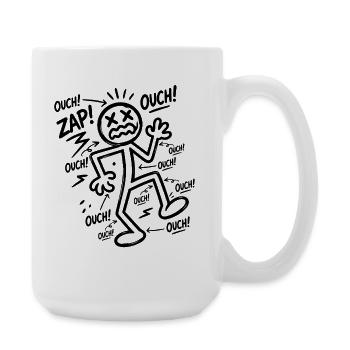 Funny Humor Snowman Lightning Ouch Gift - Large Mug 440 ml - white - Right