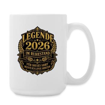 Legende 2026 im Ruhestand Gold Design - Große Tasse 440 ml - Weiß - Rechts