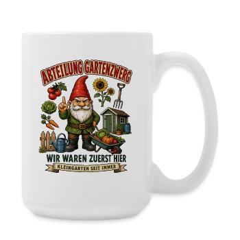 Abteilung Gartenzwerg Kleingarten Humor - Große Tasse 440 ml - Weiß - Rechts