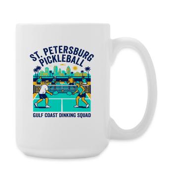 La silhouette de Naples, en Floride, avec un thème de pickleball - Grande tasse 440 ml - blanc - Droite