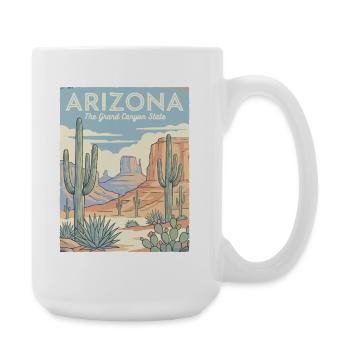 Arizona Desert Retro Poster - Large Mug 440 ml - white - Right