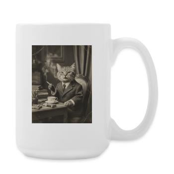 Katze - Große Tasse 440 ml - Weiß - Rechts