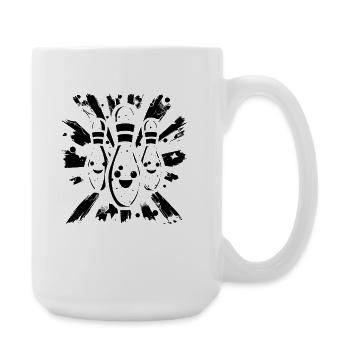 Quilles de bowling de dessin animé - Grande tasse 440 ml - blanc - Droite
