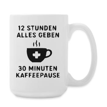 Kaffeepause Motivationsdesign - Große Tasse 440 ml - Weiß - Rechts