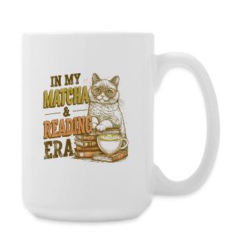 Ère du matcha douillet et de la lecture des chats - Grande tasse 440 ml - blanc - Droite