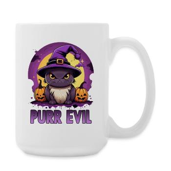 Motif d’Halloween du chat chibi de Kawaii | Manga d’anime - Grande tasse 440 ml - blanc - Droite