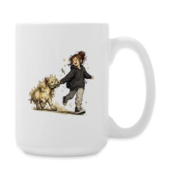 Encore des rires. Plus de poney. – Amitié et chevaux - Grande tasse 440 ml - blanc - Droite