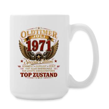 55. Geburtstag Geschenk Mann Oldtimer Juli 1971 - Große Tasse 440 ml - Weiß - Rechts