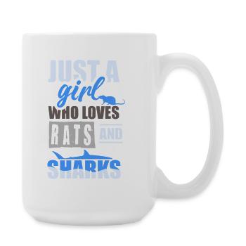 Simplement une fille qui adore les rats et les requins - Grande tasse 440 ml - blanc - Droite