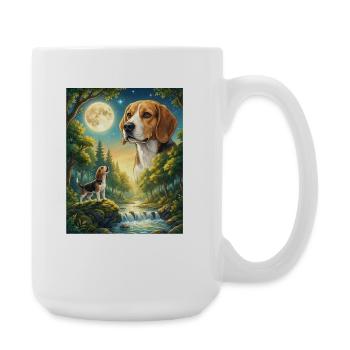 Hurlant à la Lune Meme Chien Beagle - Grande tasse 440 ml - blanc - Droite