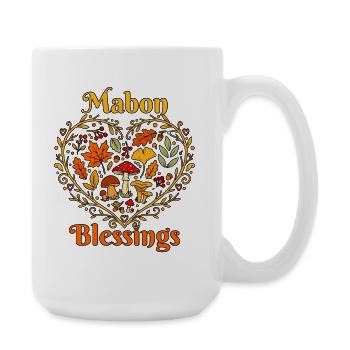 Roue Mabon de l’année Équinoxe d’automne païen - Grande tasse 440 ml - blanc - Droite