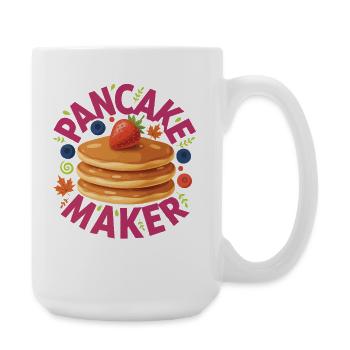 Breakfast Pancake Funny Brunch Coffee Breakfast - Large Mug 440 ml - white - Right