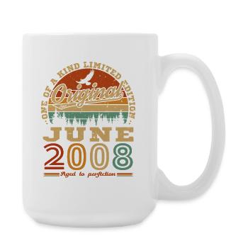 June 2008 Vintage Retro Birthday Gift - Large Mug 440 ml - white - Right
