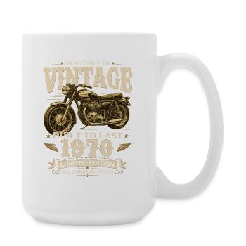 Cadeau pour 56e anniversaire motard Vintage années 1970 - Grande tasse 440 ml - blanc - Droite