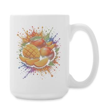 Mangue Tropicale Multicolore Splash Art - Grande tasse 440 ml - blanc - Droite